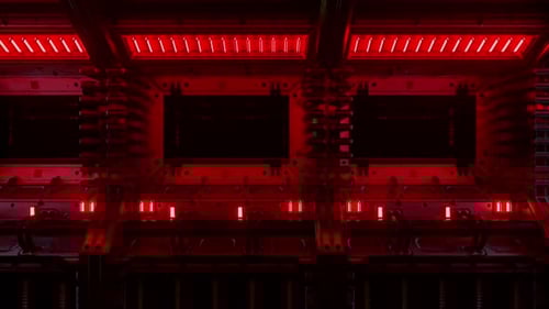 In den Raumschifftunnel fliegen SciFi-Raumschiff-Korridor