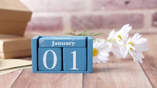 January 1st New Year Calendar Close Up