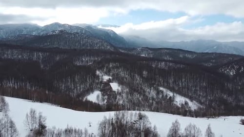 Aerial Shot Of Mountains Winter Landscape - 3 Clips