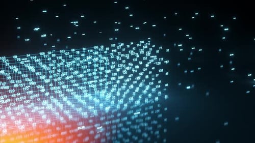 Cubos tecnológicos de código de computador estão conectados no espaço