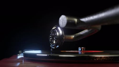 Vintage Gramophone Playing Vinyl Record Animation