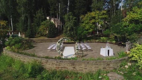 Wedding Ceremony Venue Ready in a Forest