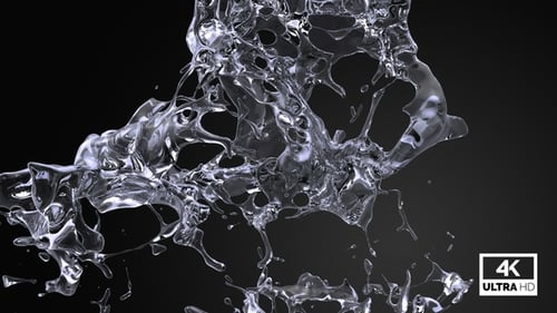 Dynamic Fluid Splash Element with Alpha Channel