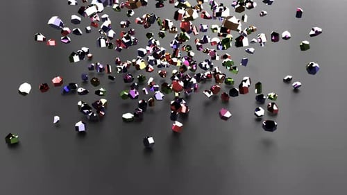 Falling Colorful Geometric Shapes Abstract Animation