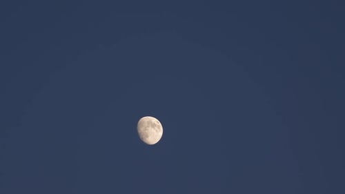 Close Up of Moon in Dark Night Sky