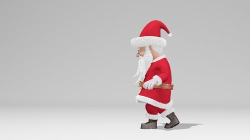3D Animated Santa Claus Walking Character