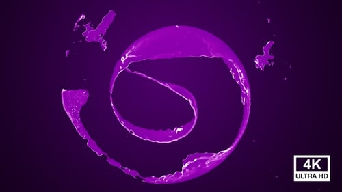 Vibrant Purple Paint Splash Forming Dynamic Liquid Spiral