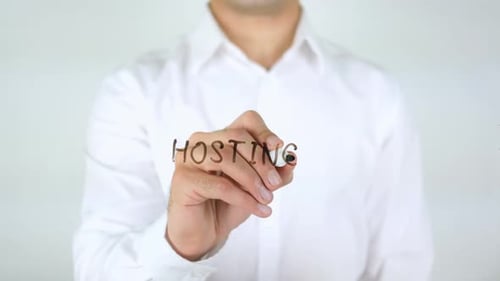 Writing 'Hosting' on Screen with Marker