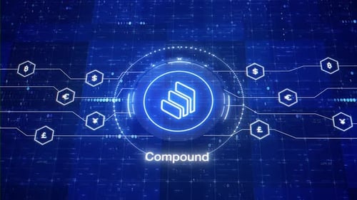 Compound Cryptocurrency Digital Network Abstract Animation