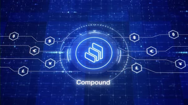 Compound animated logo. Cosmos cryptocurrency logo. COMP digital intro ...