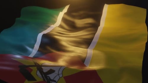 Realistic Waving Mozambique Flag Seamless Loop