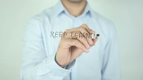 Keep Learning, Writing On Screen