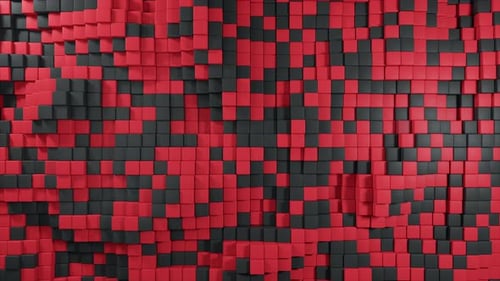 Abstract Background of the Movement of Two-color Cubes