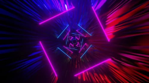 Abstract Flying in Futuristic Corridor Seamless Loop Background