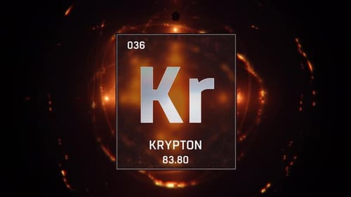 Futuristic Krypton Periodic Table Element Animation