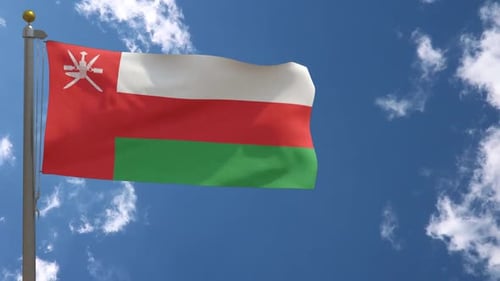 Realistic Waving Flag of Oman for National Identity Projects