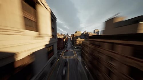 Vue aérienne de l'hyperlapse au-dessus du trafic de la grande ville