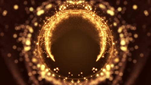 Elegant Golden Particle Ring Reveal Animation