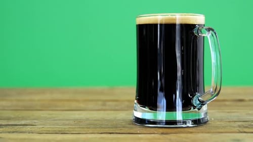 Guinness pint on table for st patrick