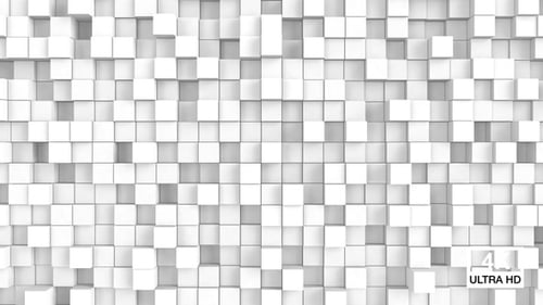 Abstract Geometric White Cubes Grid Looping Background Animation