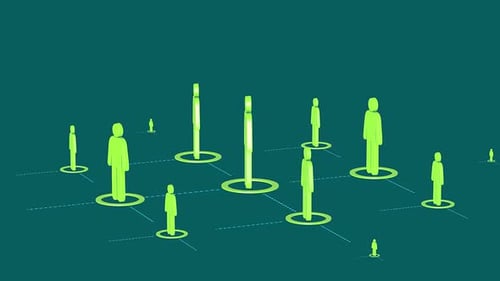 Expanding Network of Connected People Icons Animation