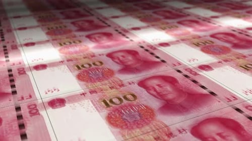Loop sem costura para impressão de folhas de dinheiro em Renminbi
