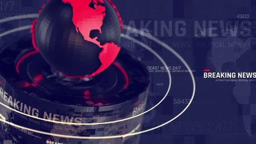 Dynamic Breaking News Broadcast Intro with Digital Globe