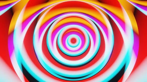 Neon Glowing Abstract Tunnel Loop Background