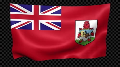 Bermuda National Flag Waving Animation with Alpha Channel