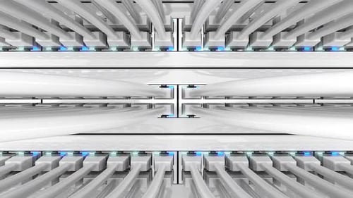 Digital Data Network Server Cables Loop Animation