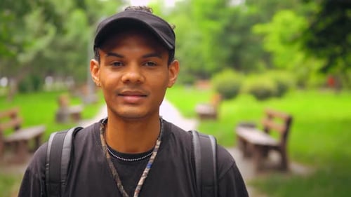 Smiling Guy Going in City