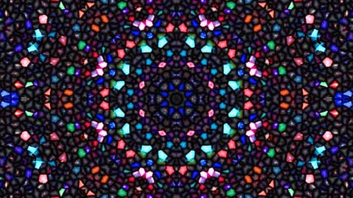 Vibrant Stained Glass Kaleidoscope Abstract Background Loop