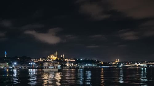 Golden Horn Bay in Night Time