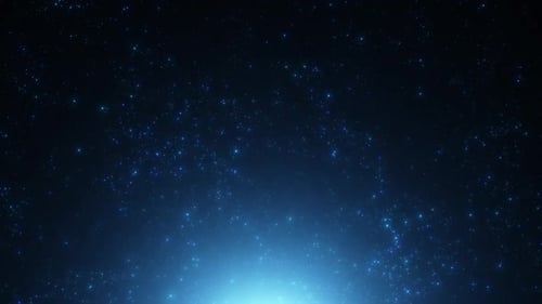 Glowing Blue Particles Flowing Upwards Animated Background