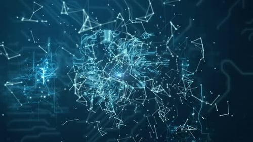 Circuit board texture with polygonal connecting dots and lines