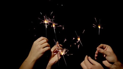 Sparkling Sparklers in the Dark of Night
