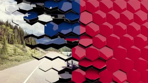 Transición hexagonal a la bandera de Samoa - Resolución 4K
