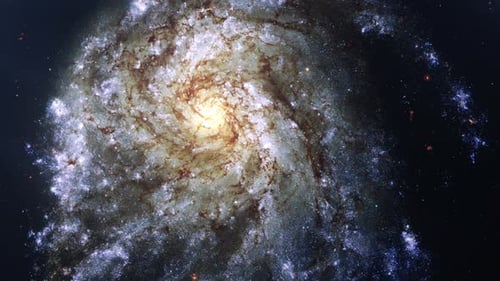 Mesmerizing Rotating Spiral Galaxy in Deep Space Animation