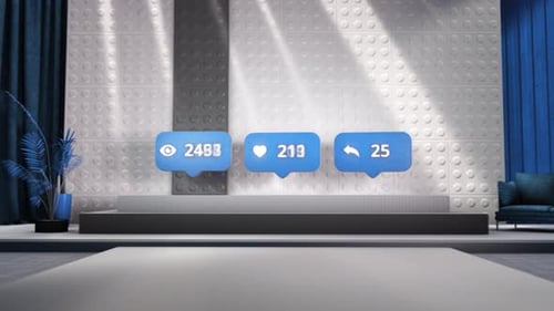 Animated Social Media Engagement Counters: Views, Likes, and Shares