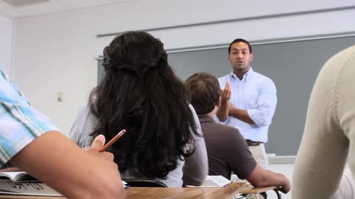 High school students sitting in classroom