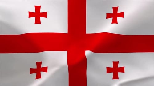 Realistic Waving Flag of Georgia Seamless Loop Animation