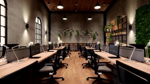 Interior Empty Modern Loft Office open space