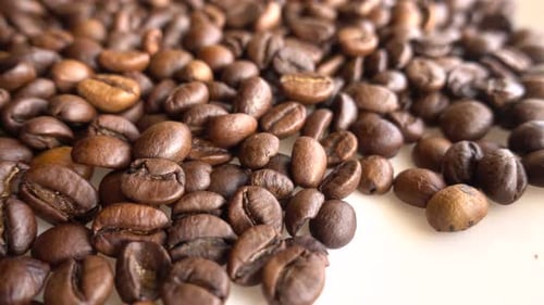 Roasted Coffee Beans Close Up Shot