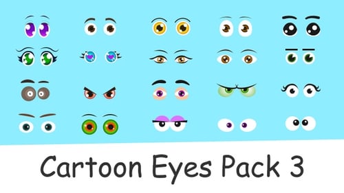 20 Animated Cartoon Eye Expressions: Emotional Blinking Characters