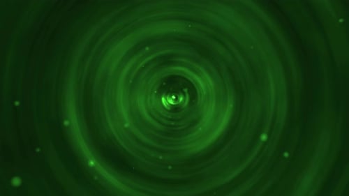 Green Abstract Swirling Light Tunnel Loop Background