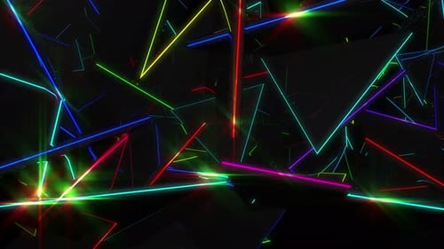 Dynamic Abstract Neon Geometric Lines Background Animation