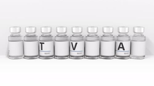 Medical Vials Revealing ANTIVIRAL Text in Modern Style