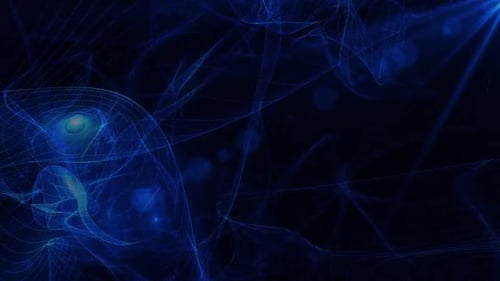 Abstract Fluid Blue Lines Digital Particle Flow Background