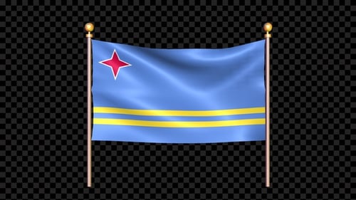 Drapeau d'Aruba agitant en boucle à double pôle