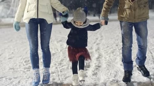 Cutie Ice-Skating with Parents